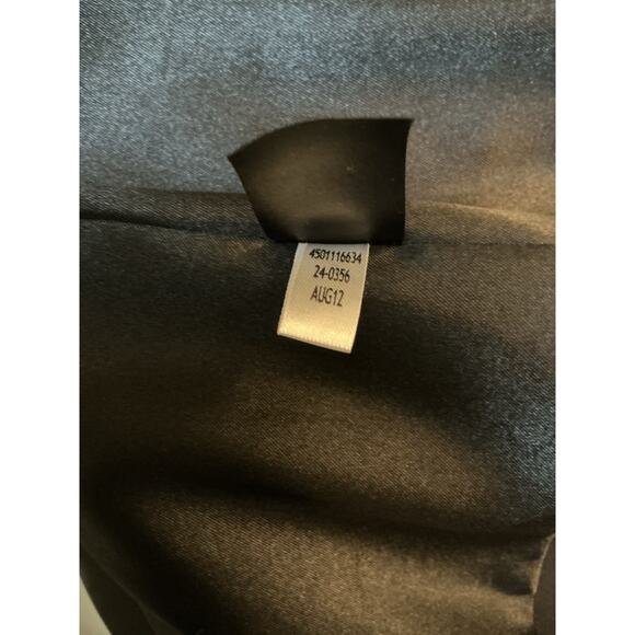 WHBM Black Tuxedo Style Doubled-Breasted Blazer Satin SZ 12 Cocktail Casual - Picture 10 of 10